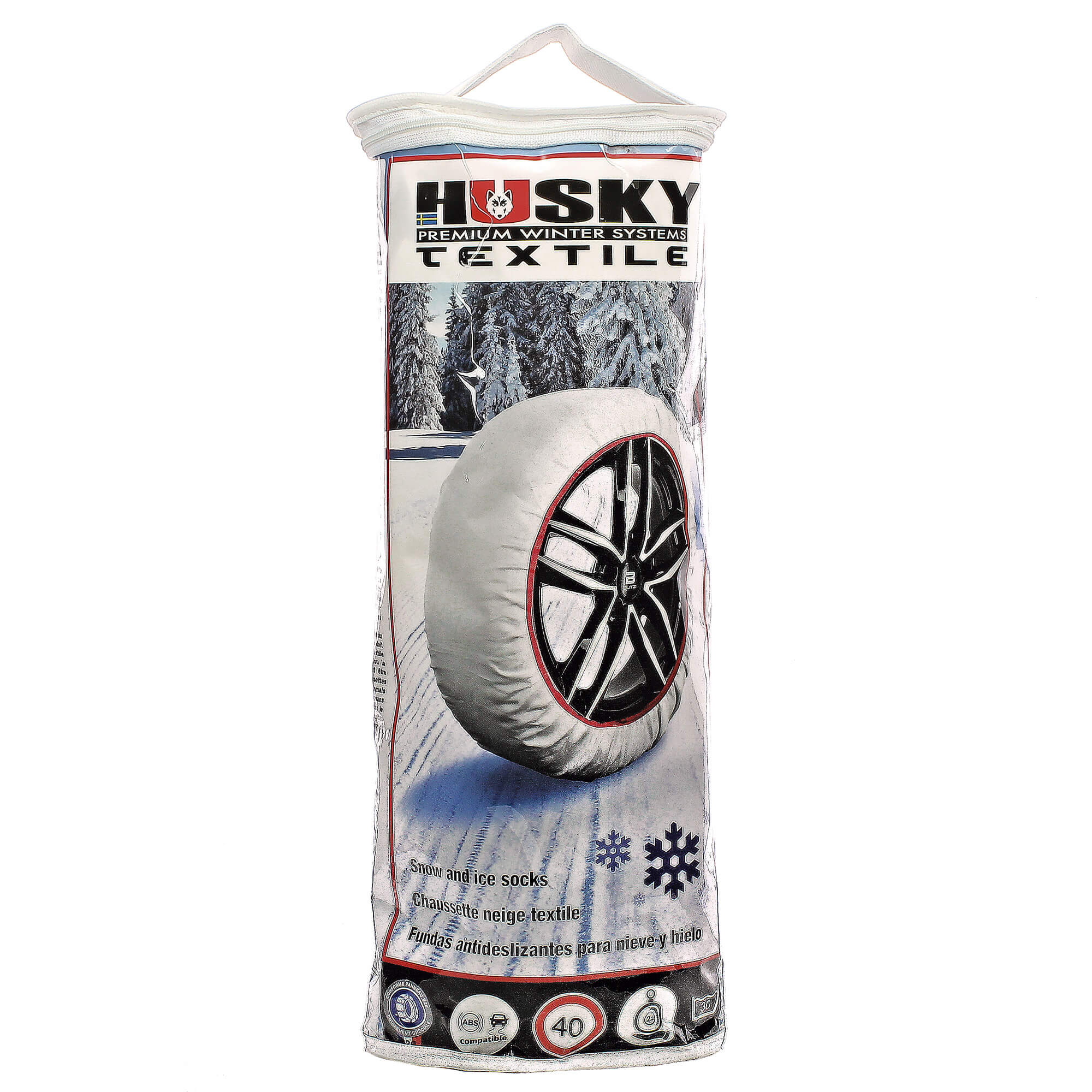 Frost & Snow Chain Socks for 17 Tyres RED & WHITE 235/65 R17 Husky Sumex Winter Textile Car Wheel Ice 